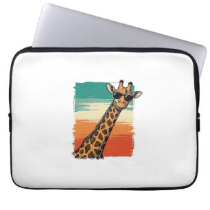 Capa Para Notebook Óculos de Sol de Girafa Legal Camisa Vintage Pôr d