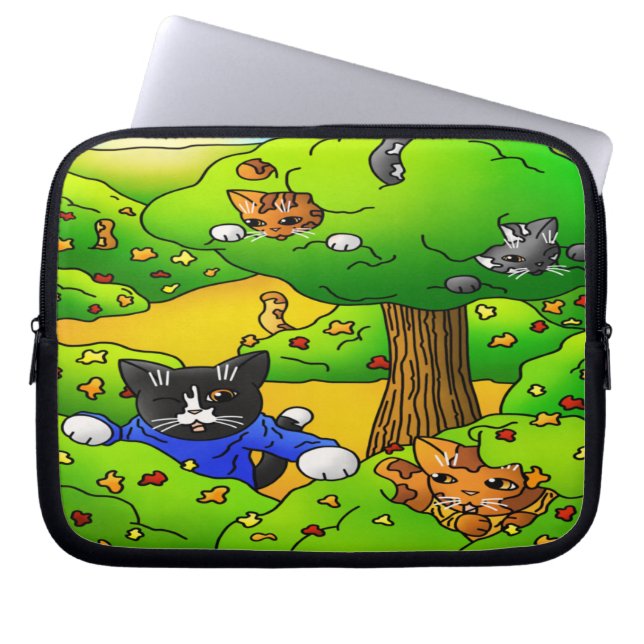 Capa Para Notebook Ocultar e Procurar Gatos (Frente)