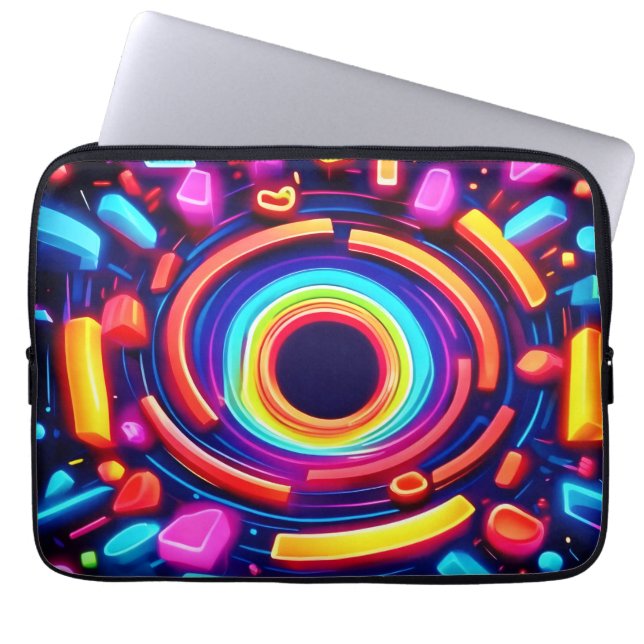 Capa Para Notebook Odisséia Vórtice Neon (Frente)