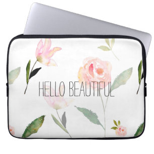 Capa Para Notebook Olá! aguarela bonita floral
