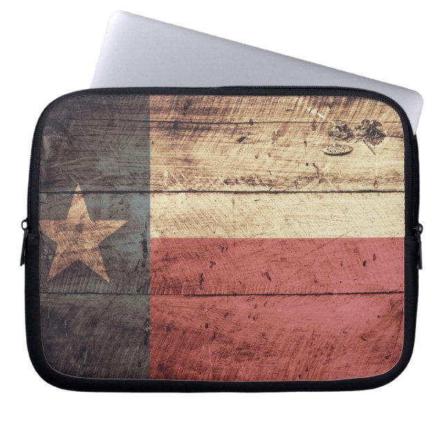 Capa Para Notebook Old Wood Texas Flag (Frente)