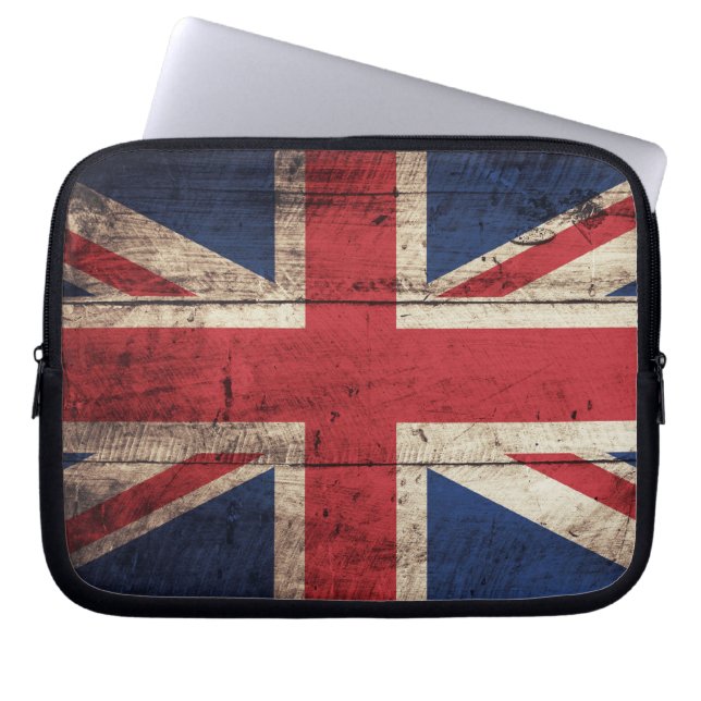 Capa Para Notebook Old Wooden British Flag (Frente)