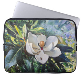 Capa Para Notebook Óleo de Flor de Magnólia Pintura da Harmonia da Na