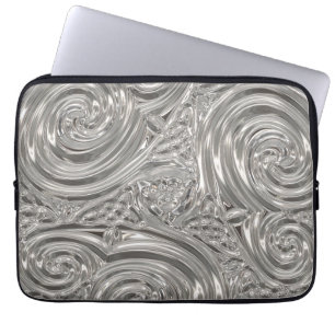 Capa Para Notebook Olhar gravado metálico de prata 13" laptop