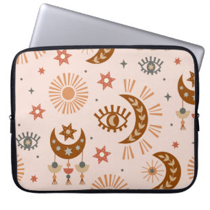 Capa Para Notebook Olho celestial, lua, padrão solar.