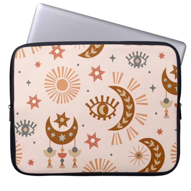 Capa Para Notebook Olho celestial, lua, padrão solar. (Frente)