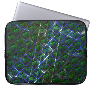 Capa Para Notebook "Olho enquad Raio, verde manchado estilo tijolos"