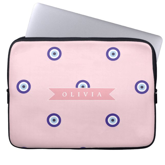Capa Para Notebook Olho Grego Personalizado Rosa Fofo Presente Custom (Frente)