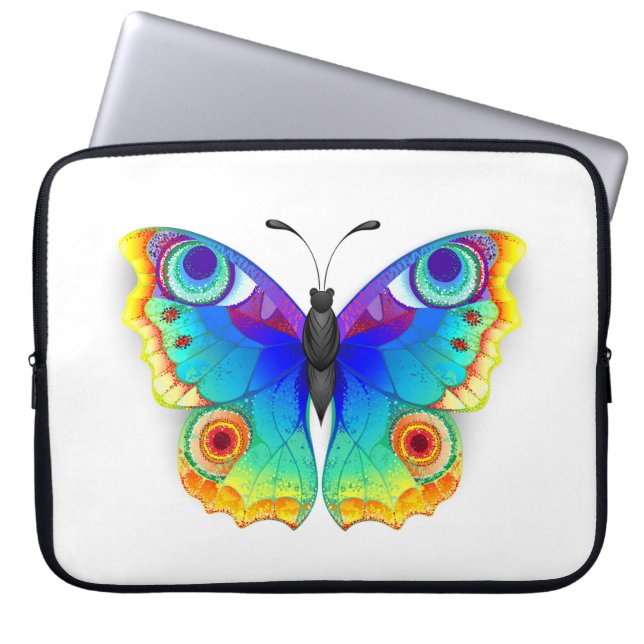 Capa Para Notebook Olho Peacock da Borboleta Arco-Íris (Frente)