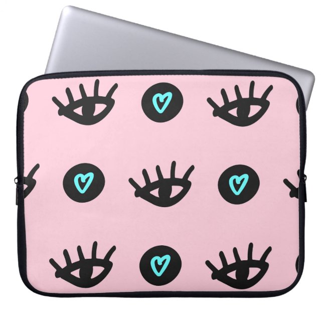 Capa Para Notebook Olhos Corações Sem Olhos. (Frente)