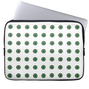 Capa Para Notebook Olhos de Bolinhas Verde do Halloween