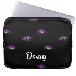 Capa Para Notebook Olhos de gato de nome personalizado