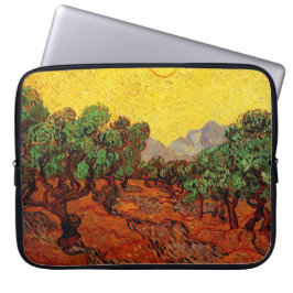 Capa Para Notebook Oliveiras com céu amarelo e sol