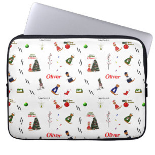Capa Para Notebook Oliver The Otter Christmas Random Pattern