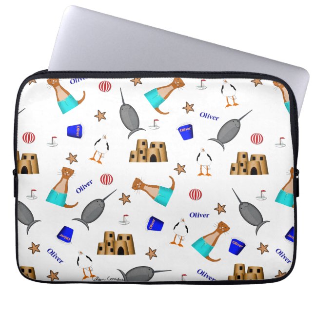 Capa Para Notebook Oliver The Otter Summer Beach Vacntern (Frente)