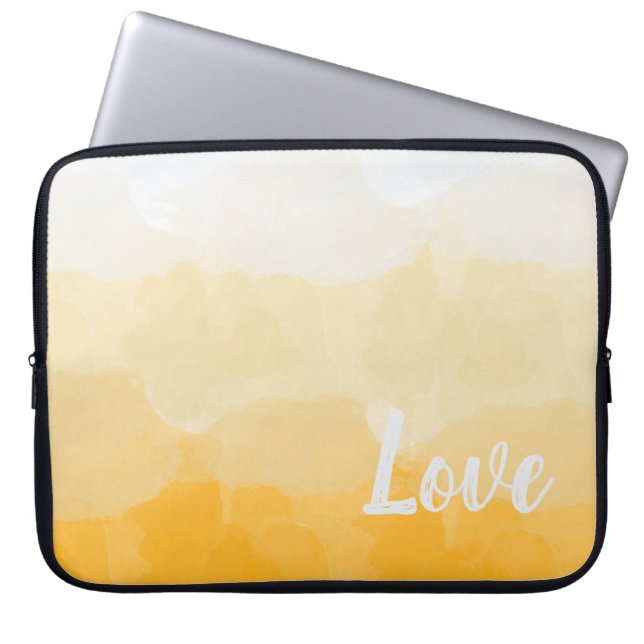 Capa Para Notebook Ombre Saffron e Gradiente de Amor Amarelo Solar (Frente)
