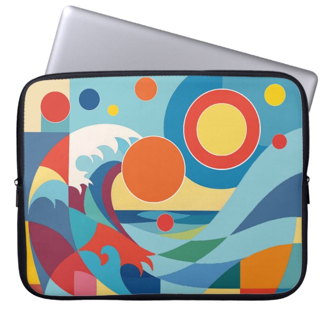 Capa Para Notebook Onda do Oceano ao Nascer do Sol (Frente)