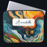 Capa Para Notebook Ondas a cores de arte moderna abstrato<br><div class="desc">Esta design abstrato é atraente para os olhos e faz uma afirmação verdadeira com as suas cores e texturas ricas e joias. Vivo e atordoante. Adicione um nome para personalizá-lo. Criado pela imprensa simplesmente de farmácia.</div>