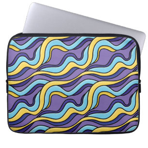 Capa Para Notebook Ondas Coloridas Padrão Retroativo Moderno Funky