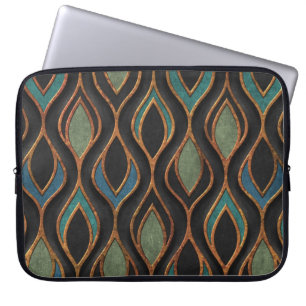 Capa Para Notebook Ondas de escultura: Textura em cobre de bronze