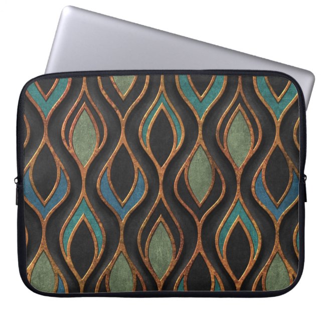 Capa Para Notebook Ondas de escultura: Textura em cobre de bronze (Frente)