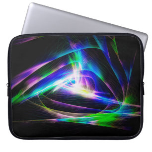 Capa Para Notebook ondas de luz abstrato e fundo preto abstrato,