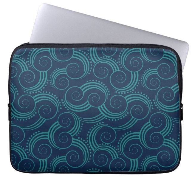 Capa Para Notebook Ondas de oceano de Swirly (Frente)