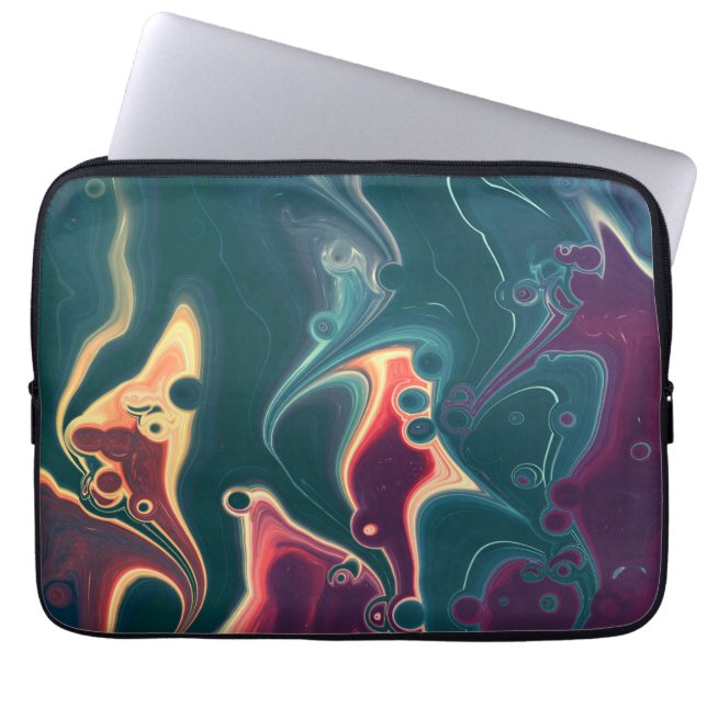 Capa Para Notebook Ondas Derretidas em Movimento à Meia-Noite (Frente)