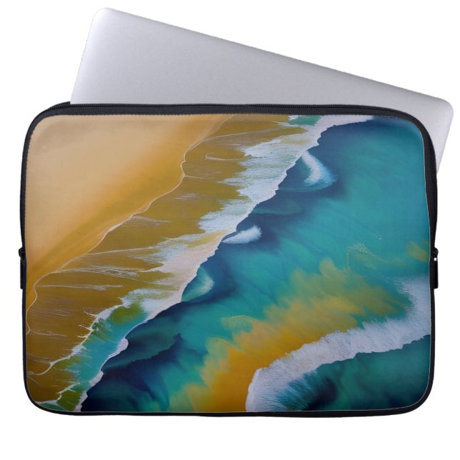 Capa Para Notebook Ondas na praia de Sandy (Frente)