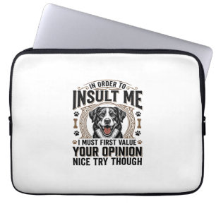 Capa Para Notebook Opinião Engraçada de Cachorro Camiseta Vintage Des