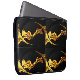 Capa Para Notebook Opulent Swirl Liquid Gold Black Monochro Achempong