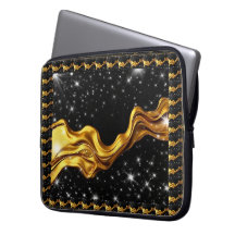 Opulenta Galáxia Líquido Dourado Preto Monocromáti