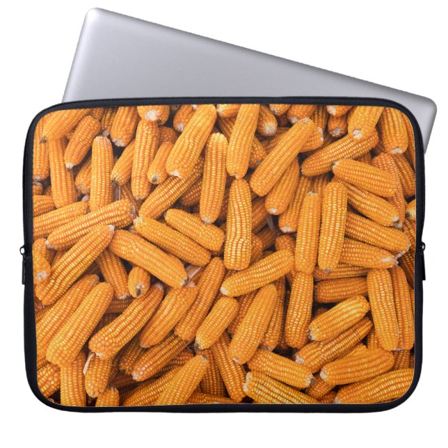 Capa Para Notebook Orange Corn Cob: Colheita de Fundo Agrícola (Frente)