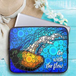 Capa Para Notebook Orange Jellyfish Blue Ocean Vai com fluxo Legal
