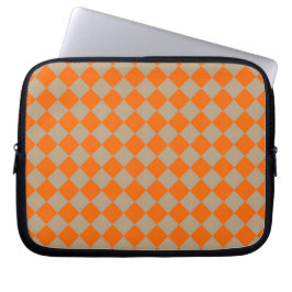 Capa Para Notebook Orange Taupe Checker Diamond Pattern