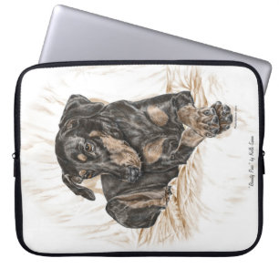 Capa Para Notebook Orelhas naturais do cão do Doberman