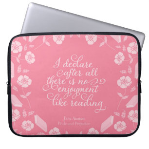 Capa Para Notebook Orgulho Bookish floral & preconceito de Jane