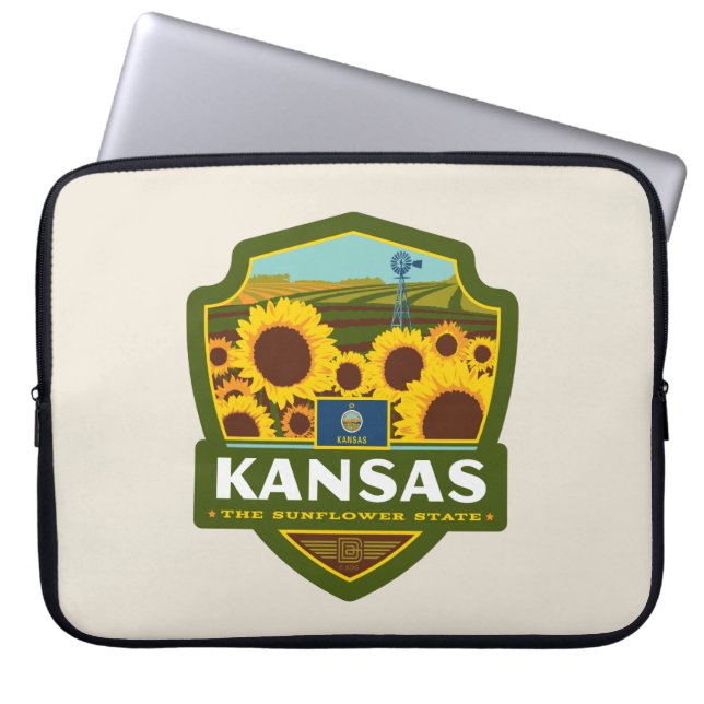 Capa Para Notebook Orgulho Estatal | Kansas (Frente)