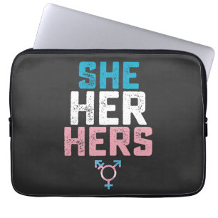Capa Para Notebook Orgulho LGBT Ela Dela Dela Trans Transgênero Prono