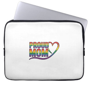 Capa Para Notebook Orgulhosa Mãe Coração Arco-Íris Design de Gravação