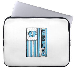 Capa Para Notebook Orgulhoso Novo Pai Bebê Pés Bandeira Vetor Design_
