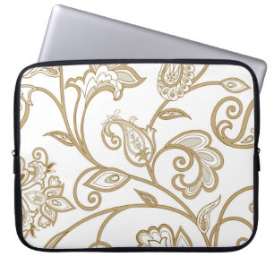 Capa Para Notebook Oriental Floral: Um Étnico Cortado Floreado.