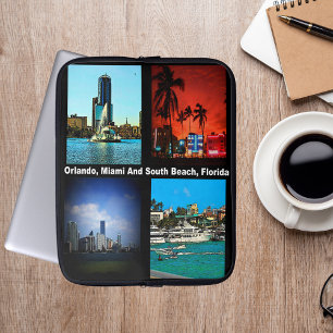 Capa Para Notebook Orlando, Miami, South Beach Collage