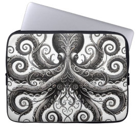 Capa Para Notebook Ornamentado de Octopus Kraken Steampunk Black