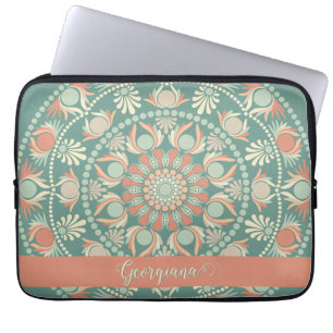 Capa Para Notebook Ornamentado Personalizado - Sage e Sand Mandala
