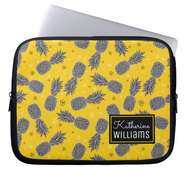 Capa Para Notebook Os abacaxis no ouro | adicionam seu nome (Frente)
