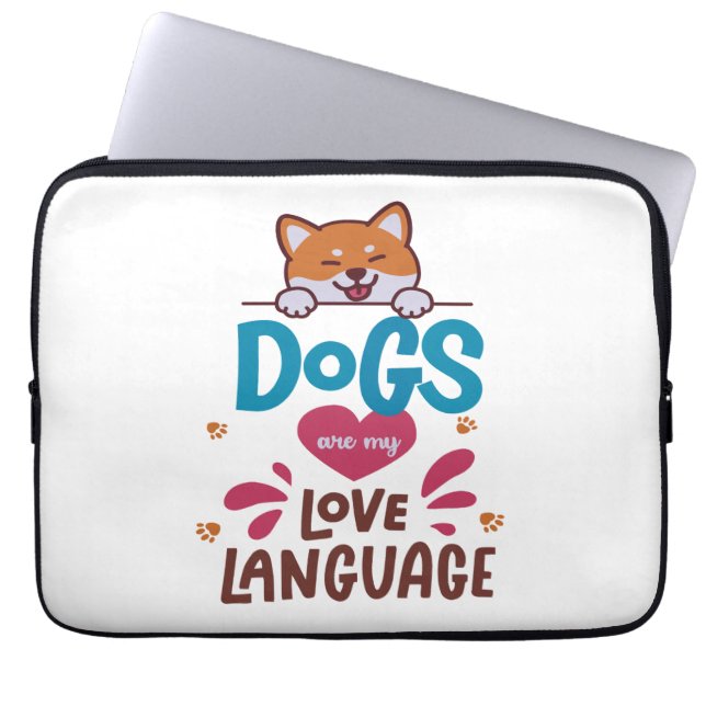 Capa Para Notebook Os Cães São A Minha Língua De Amor (Frente)