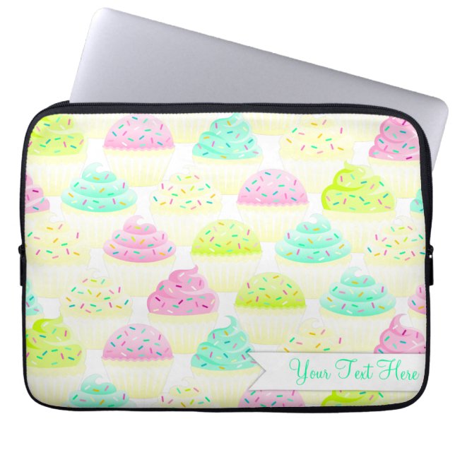 Capa Para Notebook Os cupcakes N polvilham a caixa feita sob (Frente)