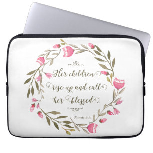 Capa Para Notebook Os Filhos Dela Levantam-Se E Chamam-Na De Abençoad