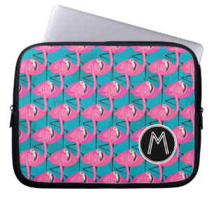 Capa Para Notebook Os flamingos de néon   adicionam sua inicial